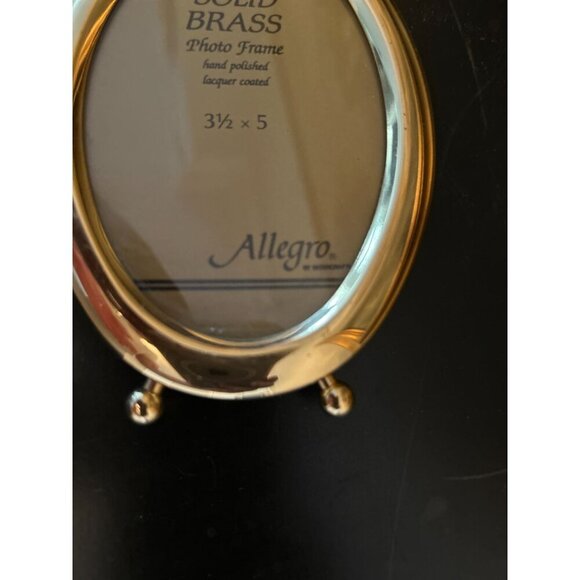 Solid Brass Oval Photo Frame Hand Polished Lacquer Coated 3.5" X 5" Allegro - Picture 4 of 7